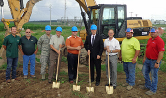 9 men at construction site