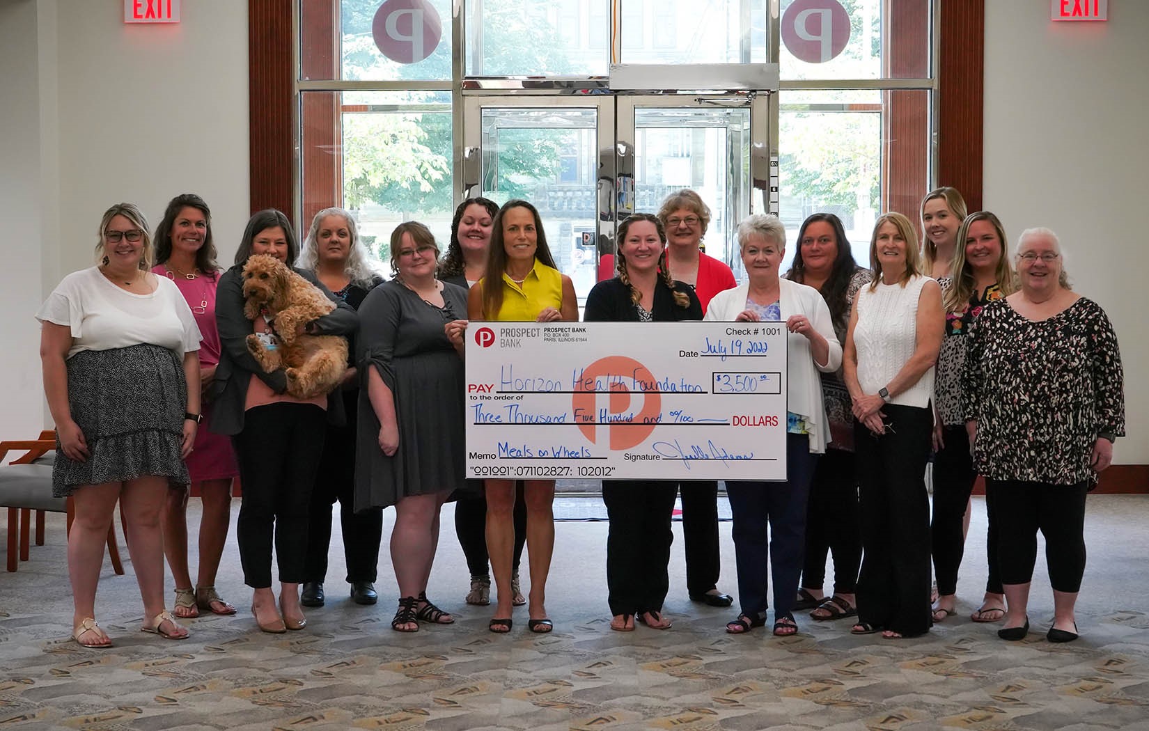 Prospect Bank Continues to Support Horizon Health Meals Program