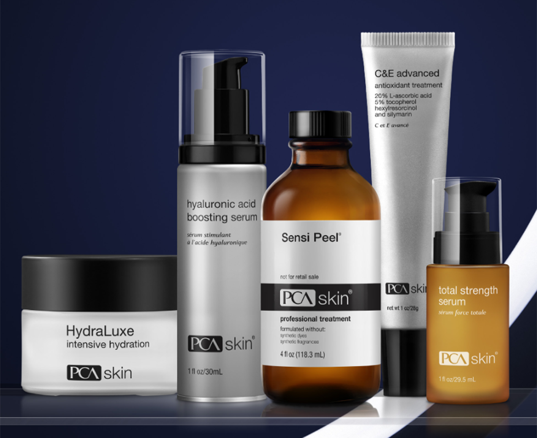 Lineup of PCA Skin products
