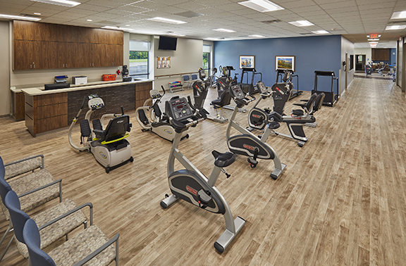 Exercise bikes at cardiopulmonary rehab